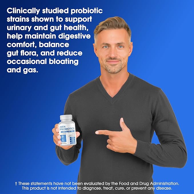 Probiotics for Men - 150 Billion CFU Acidophilus Capsules with Prebiotics & Postbiotics - Supports Gut Microbiome, Colon & Immune Health - 37 Strains with Digestive Enzymes - 60 Vegan Capsules