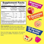 WellYeah Magnesium Citrate Gummies for Kids (2 Pack) - Chewable Stress Relief Supplement for Children - Natural Calm, Mood Support, Non-GMO, Gluten Free - Natural Sourced Flavors - 60 Gummies