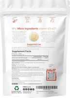 Micro Ingredients Vitamin D3 50,000 IU + K2 MK-7 200 mcg, 240 Softgels | Virgin Coconut Oil | 2-in-1 Support | Easy to Swallow, Non-GMO