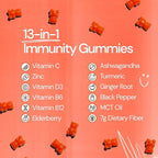 Grüns Immun Immunity Gummies with Vitamin C, Zinc, MCT Oil, & Turmeric - Daily Immune Support Supplement for Adults - Sour Pineapple Flavor (28 Count)