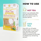 Hyleys Slim Tea Pineapple Flavor - Weight Loss Herbal Supplement Cleanse and Detox - 25 Tea Bags (6 Pack)