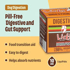 Licks Pill Free Dog Digestion - Dog Gut Health and Gas Relief - Bloating Relief and Digestion Supplement for Dogs - Dog Health Supplies - Gel Packets - 10 Use