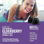 Sambucus Elderberry Gummies for Adults with Vitamin C and Zinc- Immune Support Supplement - Vegan, Gelatin Free, Gluten Free, GMO Free- Delicious Berry Flavored, Black Elderberry Immune Gummy Vitamins