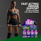 Vitamin Energy Immune+ Extra Strength Energy Shot Grape 24 Pack, 260mg Natural Caffeine, B-Vitamins, Citicoline, Green Tea, Immunity & Focus Support, Zero Sugar, Gluten-Free 1.93 fl oz