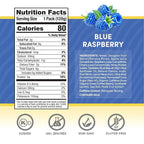 Designer Wellness Energy Smoothie, Real Fruit, 100mg Natural Caffeine, 5g Protein, Low Carb, Zero Added Sugar, Gluten-Free, Blue Raspberry, 12 Count
