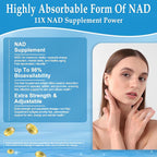 11-in-1 NAD Supplement with Resveratrol, CoQ10, Quercetin, Collagen, Grape Seed for Cellular Energy, Mental Focus & Antioxidant Support - NAD Supplement for Women & Men, 120 Soft Capsules
