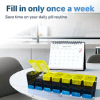 Extra Large Pill Organizer 2 Times a Day – XL Pill Box 7 Day with Big AM/PM Compartments – Fits Large Vitamins, Supplements & Gummies, for 7 or 14-Day Use, Color-Coded, Senior-Friendly, No Spills