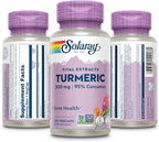 SOLARAY Turmeric Supplement 300 mg - Turmeric Root Extract with 95% Curcumin - Joint Support Supplement for Joint Health and Comfort - Non-GMO, Vegan, Gluten Free, 60-Day Guarantee, 120 Servings