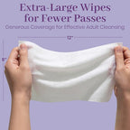 X Large Wet Wipes for Adults - Case of 10 Packs of 56 [560 Count] Disposable Incontinence Wipes, 12" x 8" Body Wipes for Elderly – Bonus 50 Individually Wrapped Travel Wet Wipes