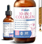 Premium Collagen for Dogs & Cats Skin and Coat Supplement, 10 in 1 Liquid Collagen for Cats -Support for Joints, Hips, Skin & Coat Health with Hyaluronic Acid, Biotin, MSM - Roast Chicken Flavor