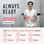 Stall Mates Feminine Fresh - Flushable Wipes, Individually Wrapped Cleansing Travel Friendly PH balanced Unscented with Sunflower, Rosemary and Aloe (30 on-the-go singles)