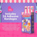 BioSwiss Bandages, Sweet Candies Shaped Self Adhesive Bandage Set, Latex Free, Sterile Wound Care, 24 Count