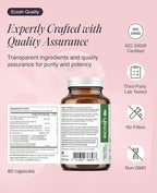 Ecosh Women's Probiotic for PH Balance, Urinary Tract & Gut Health – Vaginal Probiotics for Women with Prebiotics, Lactobacillus Acidophilus & Crispatus, Natural Cranberry & Herbs | 60 Vegan Capsules