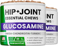 Glucosamine for Dogs - Joints Health Treats w/Omega Fish Oil - Natural Joint Pain Relief - Canine Hip and Joint Supplement w/Chondroitin + MSM + Turmeric + Calcium - 240 Beef Chews