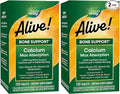 Nature's Way Alive! Calcium Max Absorption 1200 mg Calcium per 4 Tablets with Vitamin D3, Bone Support*, Vitamin D3 & K2, Magnesium, 120 Tablets (Packaging May Vary), (Pack of 2)