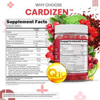 Clean Nutra CoQ10 Gummies Red Yeast Rice Hawthorn K2 Vitamin Supplement Magnesium Glycinate Turmeric Citrus Bergamot Hibiscus VIT D K Fenugreek Garlic Supplements Heart Support Gummy 60ct