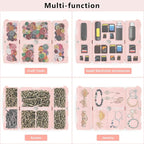 FYY Daily Pill Organizer,2 Pcs 7 Compartments Portable Pill Case Travel Pill Organizer,[Folding Design] Pill Box for Purse Pocket to Hold Vitamins,Cod Liver Oil,Supplements and Medication-Pink+Navy