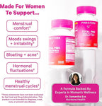 Pink Stork PMS Supplement for Women - Vitex, Ashwagandha, Maca Root & 10 Vitamins & Minerals to Support Hormone Balance, Mood, Bloating, Period Regularity - 60 Capsules