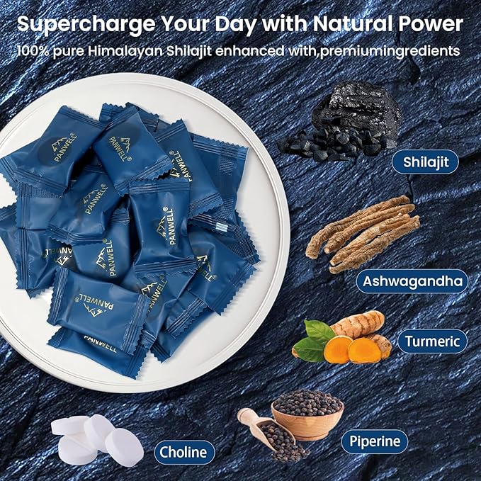 Shilajit Gummies, gummy supplements，shilajit for men gummies，shilajit for women gummies，Seamoss & Turmeric | Zero Sugar Energy, Cortisol Balance, Sleep, Immune & Overall Health Support – 60 Gummies