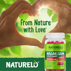 NATURELO Magnesium Citrate Gummies - for Calm & Relaxation Support, Natural Berry Magnesium Gummies, 60 Vegetarian Gummies (Pack of 2)