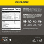 MTN OPS Ignite Sugar Free Energy Drink Powder with 200mg Caffeine, Nootropic Blend for Energy, Focus & Endurance, L Arginine & L Citrulline Pre Workout, 45 Servings, Pineapple