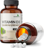Futurebiotics Vitamin D3 10,000iu (250mcg) 360 Day Supply for Healthy Muscle Function and Immune Support, Non-GMO, 360 Tablets