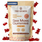 TrueSeaMoss Gummies 3000mg – Irish Sea Moss with Bladderwrack & Burdock Root – 3-in-1 Formula – Fruity Flavor – 60 Gummies