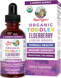 MARYRUTH'S Toddler Elderberry Syrup, USDA Organic Elderberry, Sugar Free Kids Immune Support Supplement for Ages 1-3 Years, Clean Label Project Verified®, Vegan, Non-GMO, Gluten Free, 1 Fl Oz