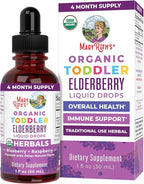 MARYRUTH'S Toddler Elderberry Syrup, USDA Organic Elderberry, Sugar Free Kids Immune Support Supplement for Ages 1-3 Years, Clean Label Project Verified®, Vegan, Non-GMO, Gluten Free, 1 Fl Oz