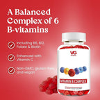 VITA GLOBE B Complex Gummy Vitamins | Vegan Non-GMO Strawberry Chewables with Vitamin C, Niacin, B6, B12 & Biotin | Supports Energy Metabolism, Heart Health & Brain Function | 120 Count (2 Pack)