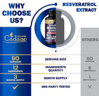 Organic Cadane Resveratrol Supplement - 12in1 Blended with VIT.C, Quercetin, Berberine, Turmeric, Green Tea & More - 90 Capsules 3 Month