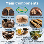 Shilajit for Man,Woman & Kid.Himalayan Gold Shilajit Gummies.1000mg Shilajit,200mg Ashwagandha,200mg Chaga,100mg Ginseng,100mg Saw Palmatto,60mg Black Seed Oil