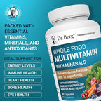 Dr. Berg Whole Food Multivitamin with Minerals - Daily Multivitamin for Men and Women - Includes Premium Whole Food Fruits and Vegetable Blend with Folate, Alpha-lipoic Acid and More - 60 Capsules