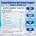 Cod Liver Oil 1000mg Gummies for Adults & Kids, with Vitamin A & D3 - Omega 3 Fish Oil Supplement - DHA 360mg & EPA 240mg for Brain, Bone, Eye & Immune Health, Sugar Free, 120 Count