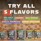 Kindling Protein Pretzels - Churro| Protein-Packed Snack Size Bags | Kosher | 8-9g Protein Per Serving | No Artificial Flavors, Soy-Free | Lunches, Office Snacks, & On-the-Go | 16-Count (1.06oz Bags)