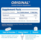 Lactaid Original Strength Lactose Intolerance Pills, 9000 FCC Natural Lactase Enzyme Dairy Relief Caplets, Helps Prevent Gas, Bloating & Diarrhea Due to Lactose Sensitivity in Adults & Kids, 120 Count