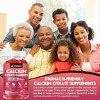 Calcium Citrate Gummies 1200mg for Adults & Kids - Bone & Teeth Support, Easy Absorption, Delicious Raspberry Flavor - Non-GMO, Gluten Free, Vegan - 120 Count