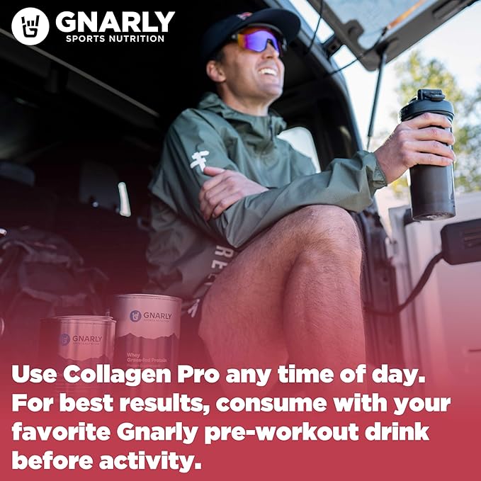 Gnarly Nutrition Collagen Peptides – Collagen Pro with Vitamin C, Zinc & Copper – NSF Certified Collagen Powder – Unflavored, 10 Stick Packs