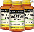 MASON NATURAL Valerian Root 500 mg, 6 Month Supply, Natural Sleep Aid, Promotes Healthy & Restful Sleep, Herbal Supplement, 3 Pack