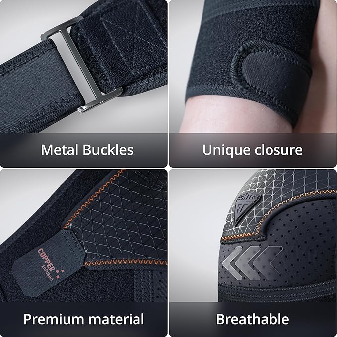 FIGHTECH Shoulder Brace for Torn Rotator Cuff for Men and Women - Support & Pain Relief (Copper Black, Small/Medium)