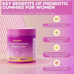 Feminine Probiotics Gummies for Women, Vaginal Probiotics with Slippery Elm,Prebiotics & Probiotics Supports pH Balance,Immune Health, Vegan, Non-GMO, Pineapple Flavor,60 Gummies 1 Pack