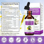 Cortisol Supplements for Women & Men, Ultra Concentrated 10 in 1 Cortisol Liquid with Magnesium, Ashwagandha, L-theanine, Support Hormonal Balance, Promotes Mood & Mental Clarity (60ml, Blueberry)