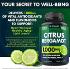 Citrus Bergamot Extract 1000mg for Women and Men – Polyphenol-Rich Bergamot Capsules for Daily Wellness, Antioxidant Support & Healthy Lifestyle, Non-GMO, Gluten Free, 120 Vegan Capsules, Pack of 3