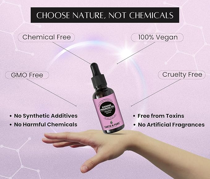 EARTH N PURE Evening Primrose Oil for Skin, Hair and Nails Care | Cold Pressed | 30 ML