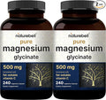 Pure Magnesium Glycinate 500mg with Fat Soluble Vitamin C, 480 Veggie Capsules (2 Pack) – 100% Chelated & Purified – 3rd Party Tested, Filler Free, Vegan Friendly, Non-GMO