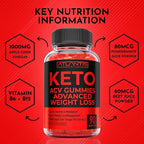 Atlantis Nutrition Keto ACV Gummies for Weight Loss - Supports Digestion, Weight Loss, Detox & Cleansing - Apple Cider Vinegar Gummies Formulated with 1000MG ACV Per Serving - 90 Count