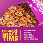 CRISP POWER Protein Pretzels, Sesame, 27G Protein, High Protein Snack, High Fiber, Low Carb Crunchy Pretzel Snacks, No Added Sugar, 1.75 oz Bags, 6 Pack, Vegan, Keto