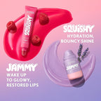 COVERGIRL Clean Fresh Squishy Glaze™ Lip Butter Balm, Flavored, Non-Sticky, with Vitamin E & Shea Butter – 120 Cotton Candy Grapes (Sheer Mint)