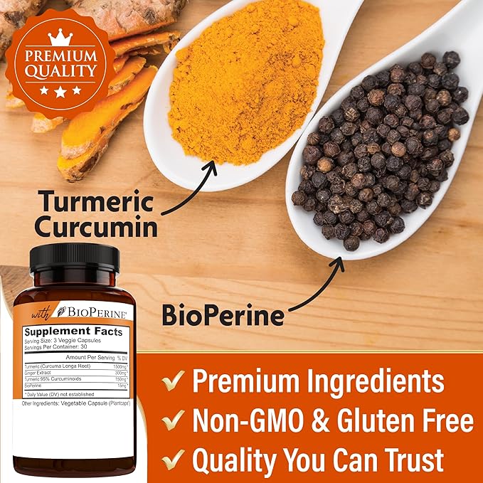 NEW AGE Turmeric Curcumin Capsules - Standardized Curcuminoids - Non-GMO, Gluten Free -270 Count (Pack of 3)