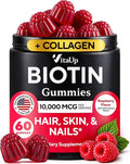 Biotin Gummies 10000mcg for Women and Men - Extra Strength Hair, Skin and Nails Gummies with Collagen - Natural Biotin Gummy Supplement for Hair, Skin, Nails Support - 60 ct